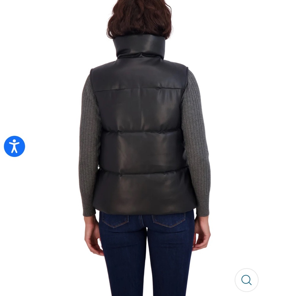 Brand new with tags women’s faux leather puffer vest. From Sebbi.